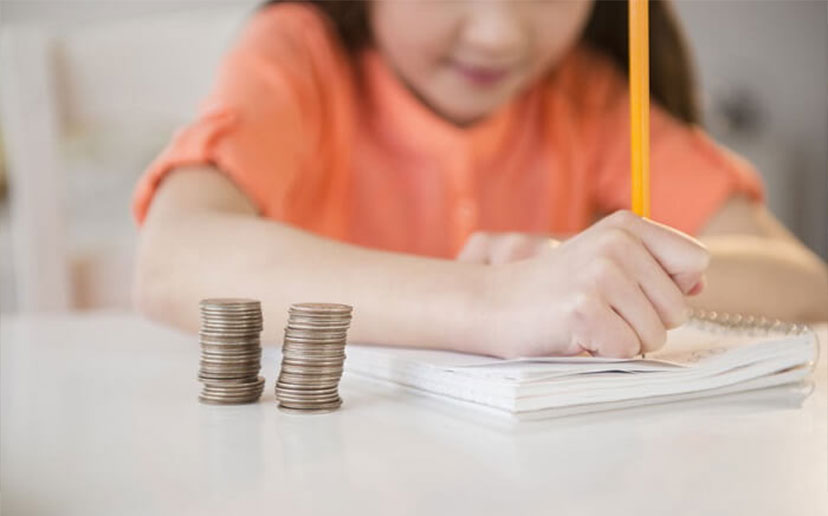 Encourage children to keep tracking of their money